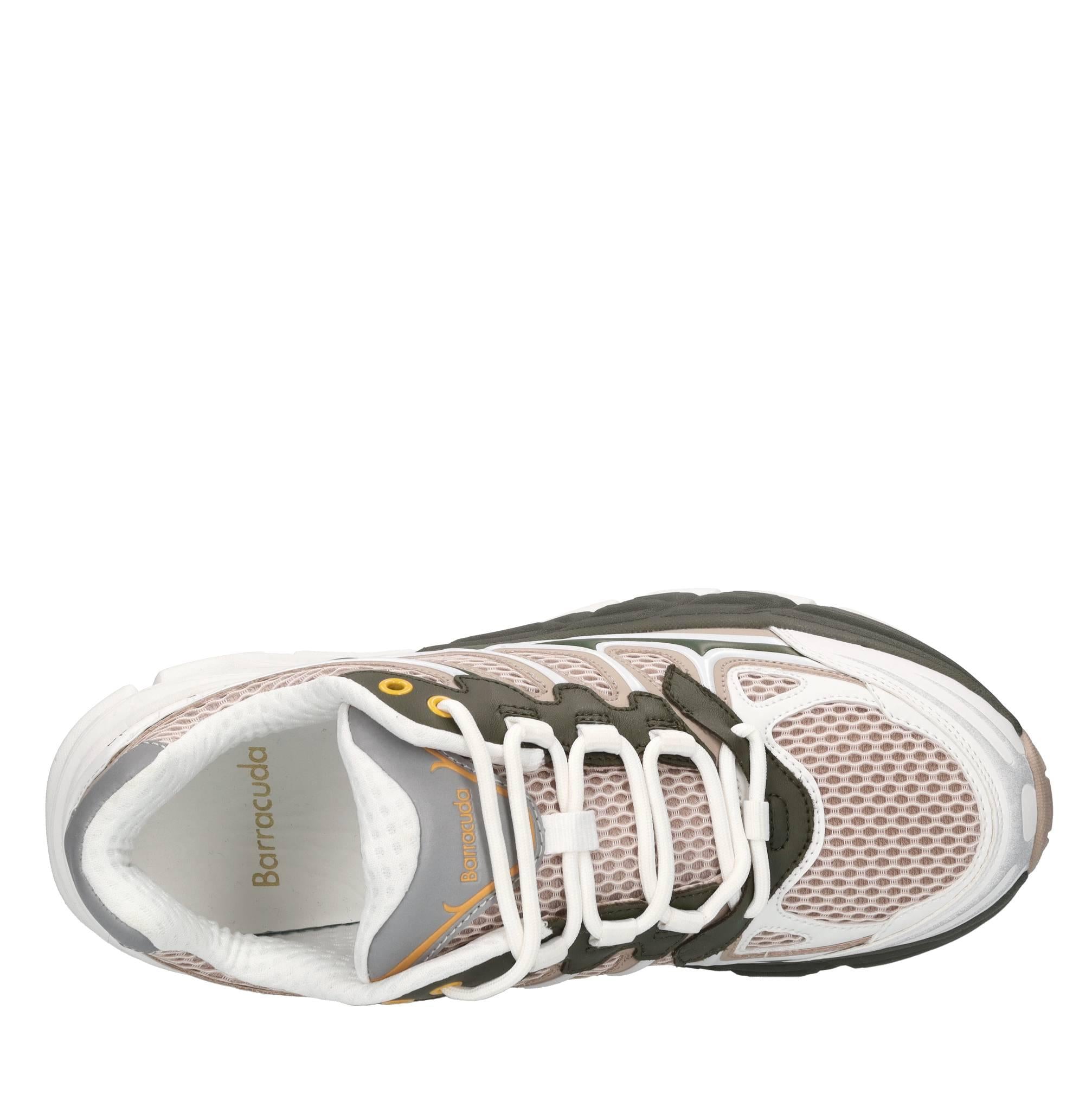 Sneakers in pelle,tessuto e gomma 