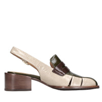 Décolleté slingback in pelle 