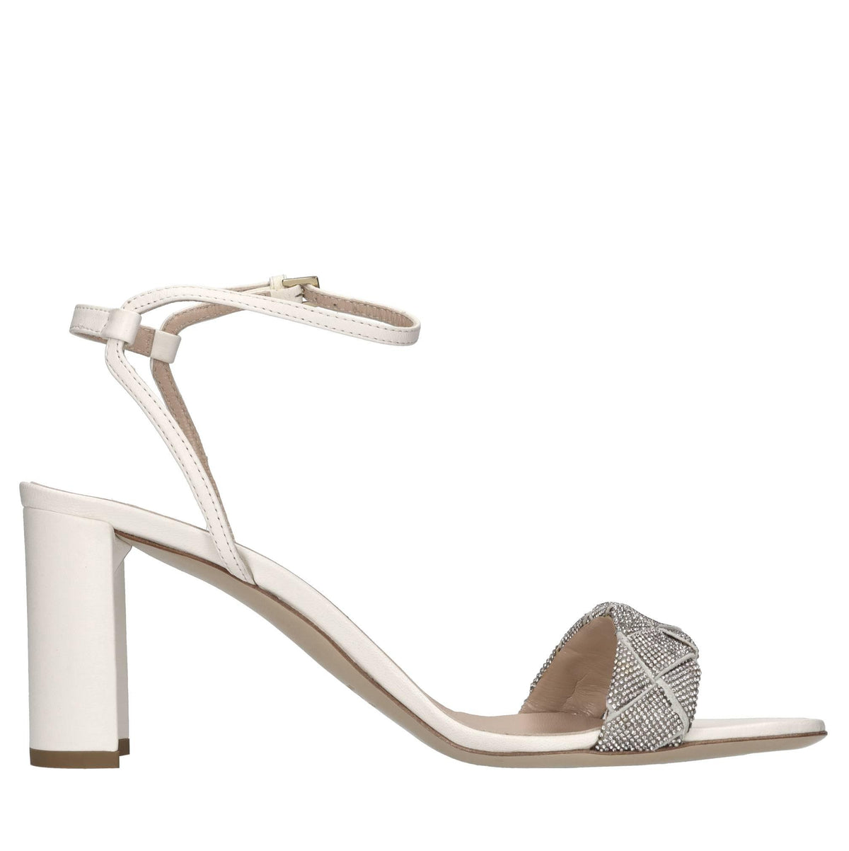 Sandali in pelle e microstrass 