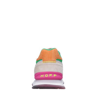 Sneakers in pelle e tessuto 