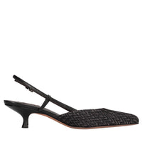 Décolleté slingback modello FIONA in pelle e tessuto 