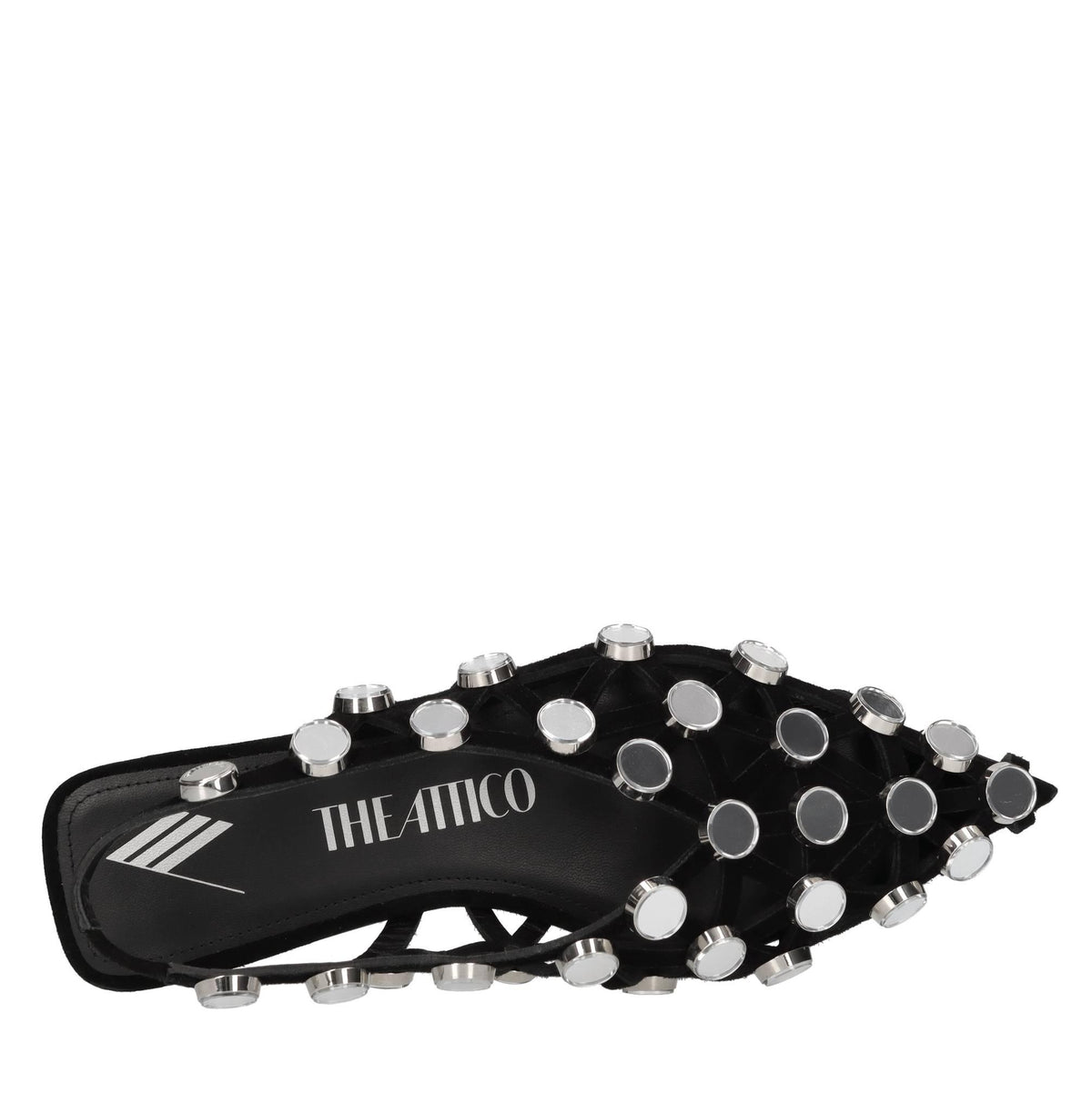 Ballerine slingback Grid in camoscio con applicazione di specchietti 