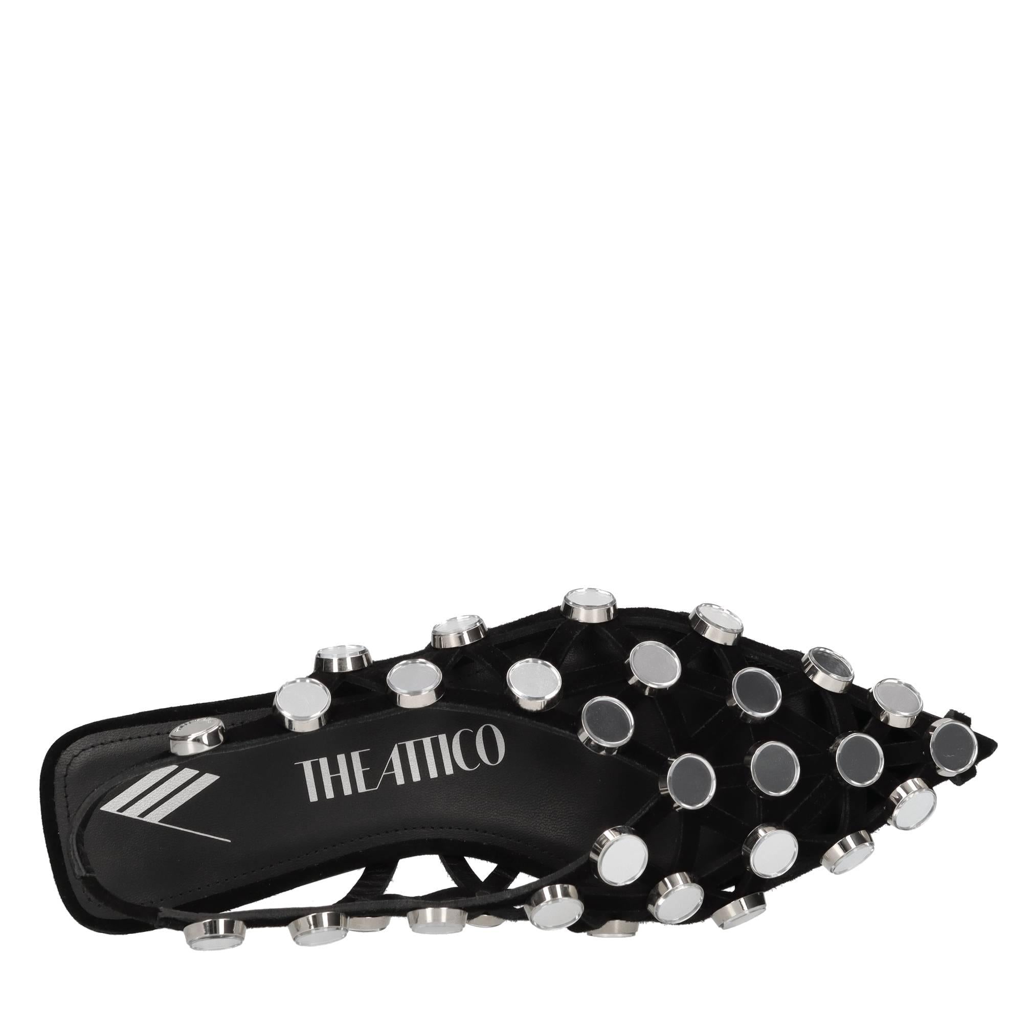 Ballerine slingback Grid in camoscio con applicazione di specchietti 