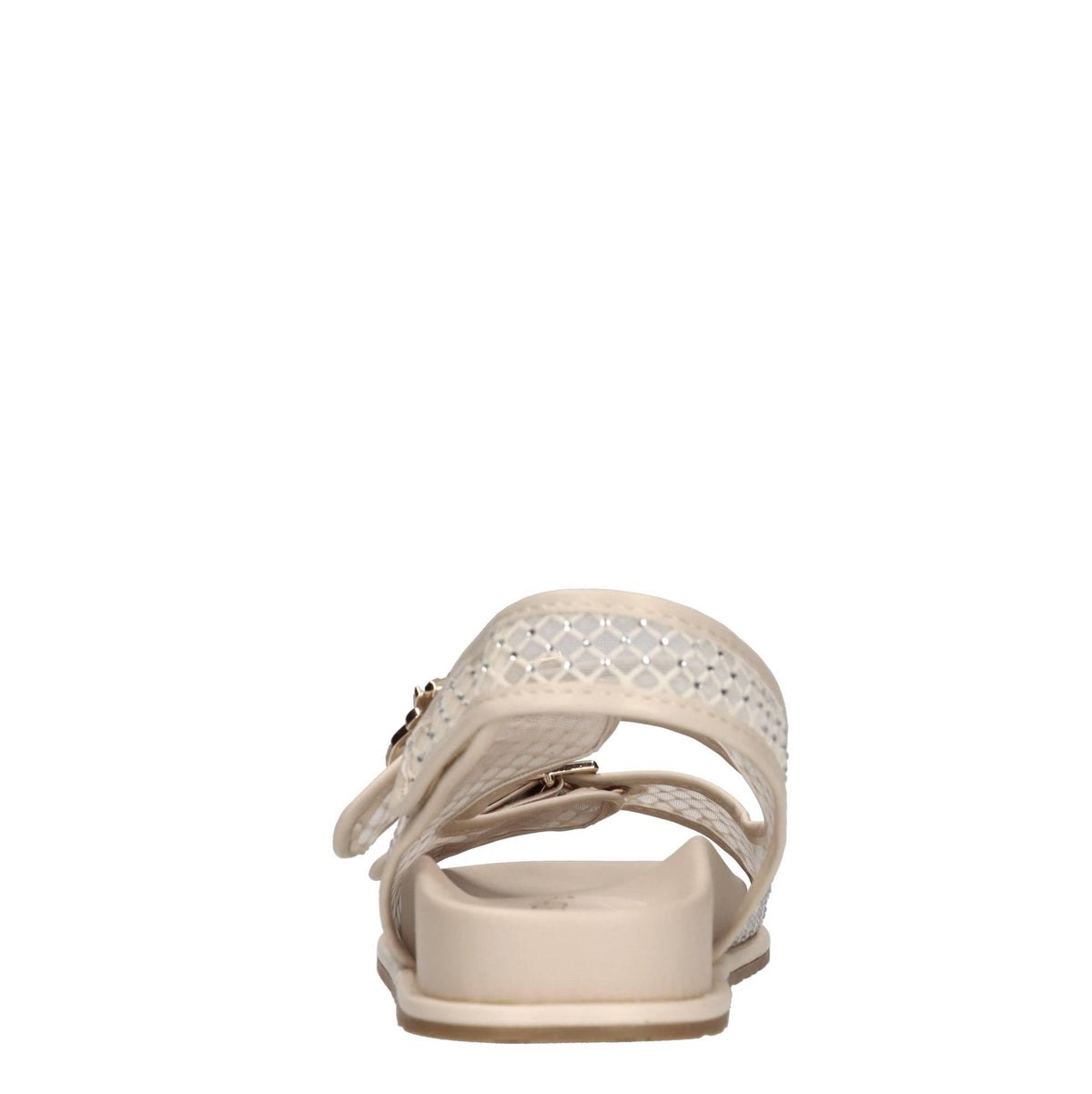 Sandali in ecopelle, rete in tessuto e strass 