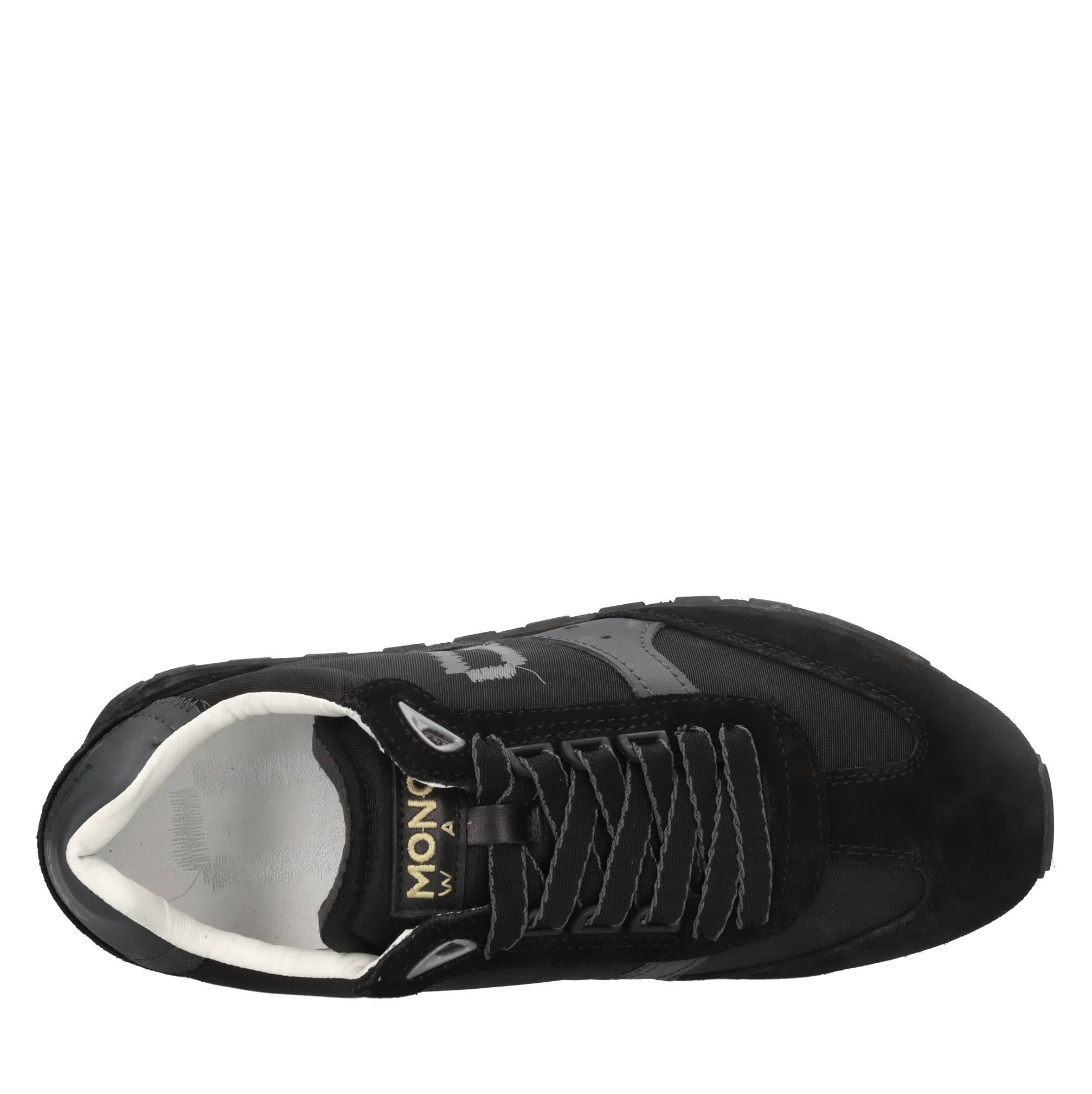 Sneakers in pelle e tessuto 