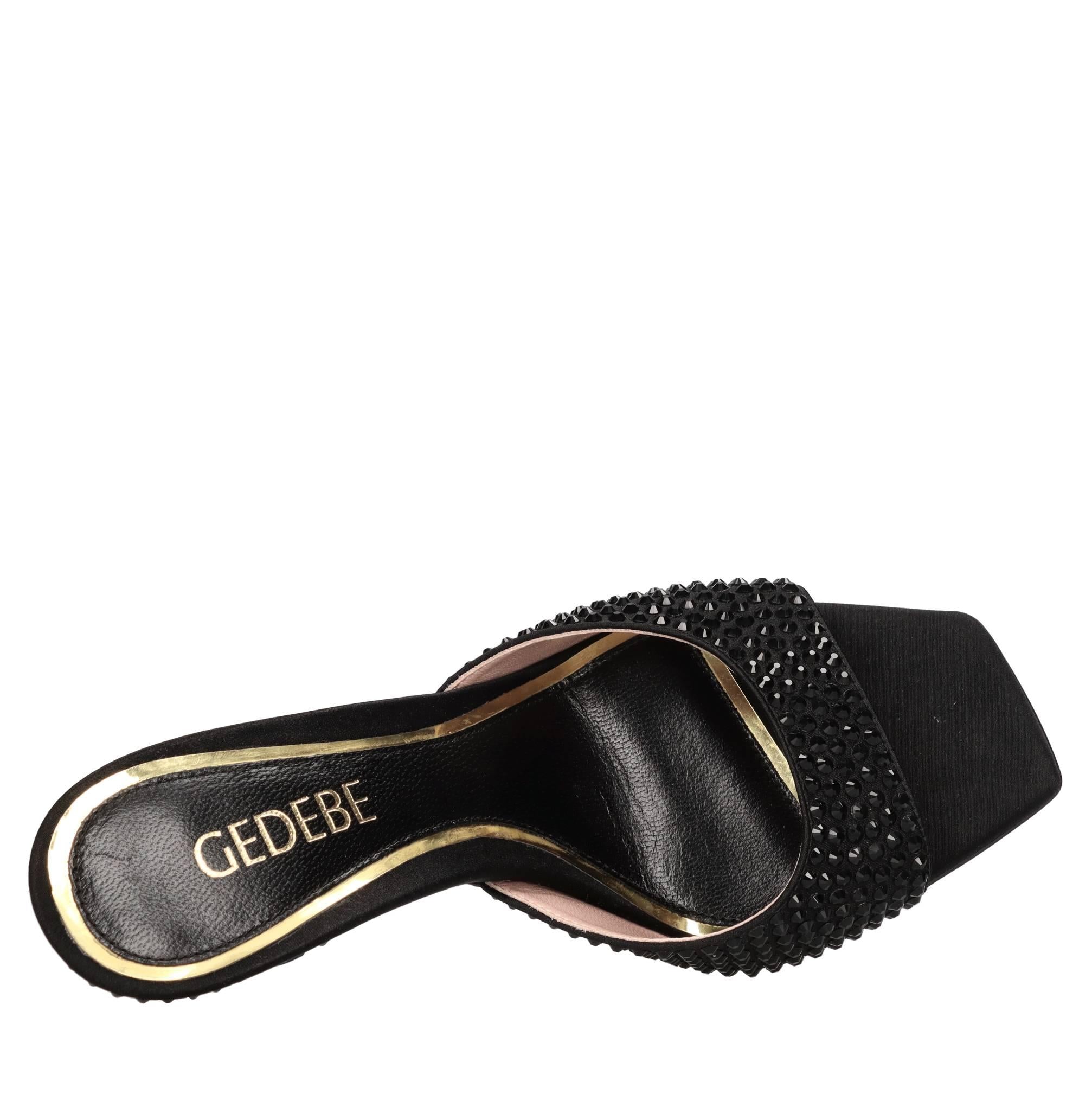 Mules Dita 95 in raso e strass 