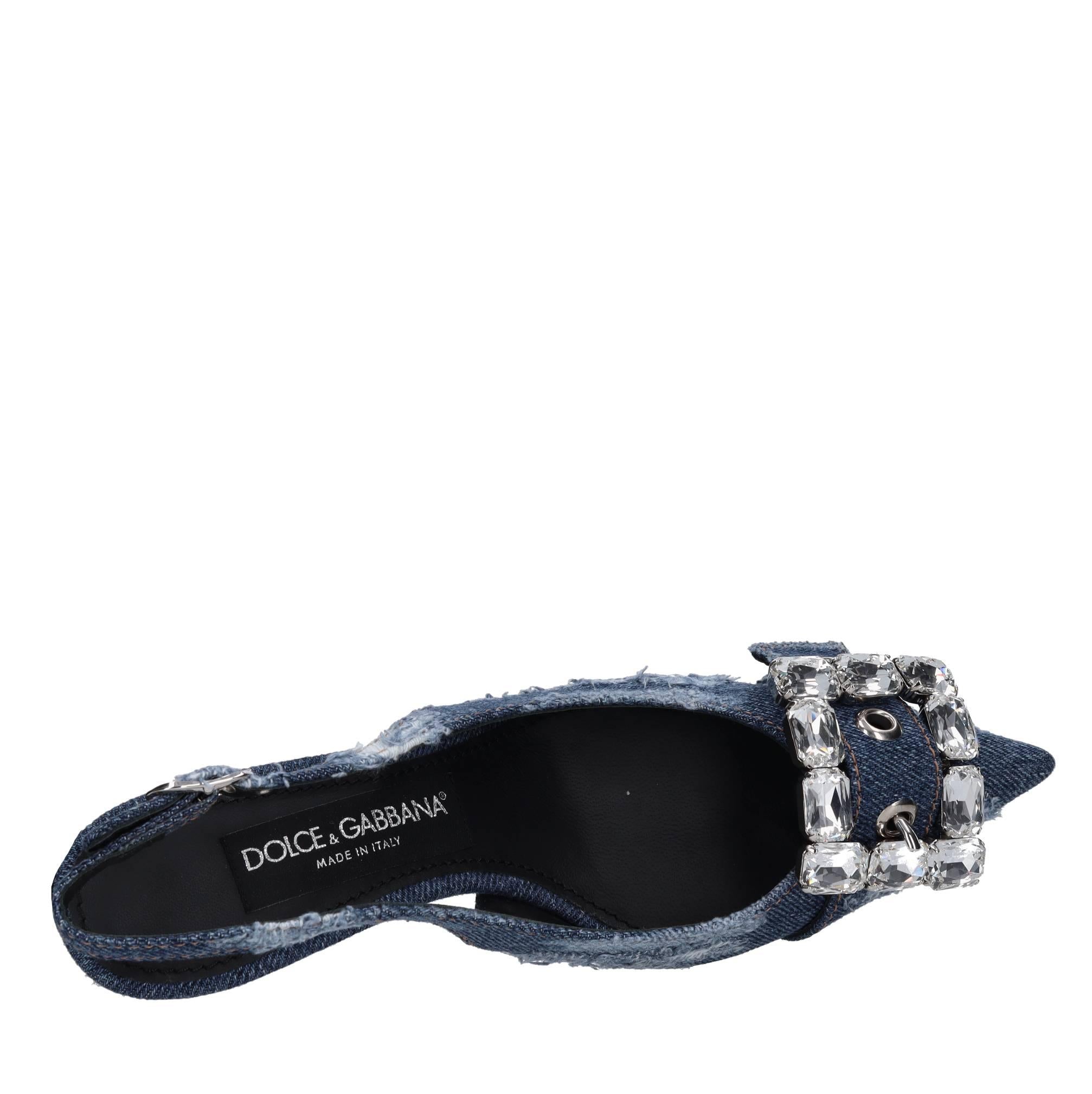 Décolleté slingback in tessuto 