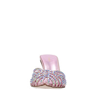 Mules in raso e strass 