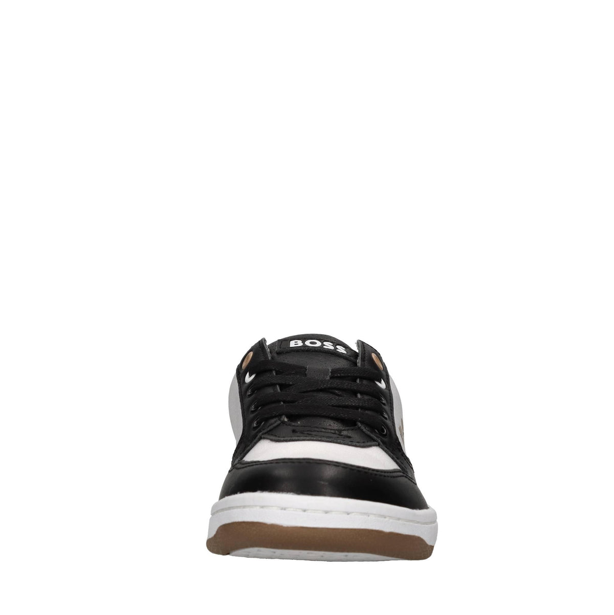 Sneakers in pelle e tessuto 