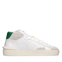 Sneakers in pelle e tessuto 
