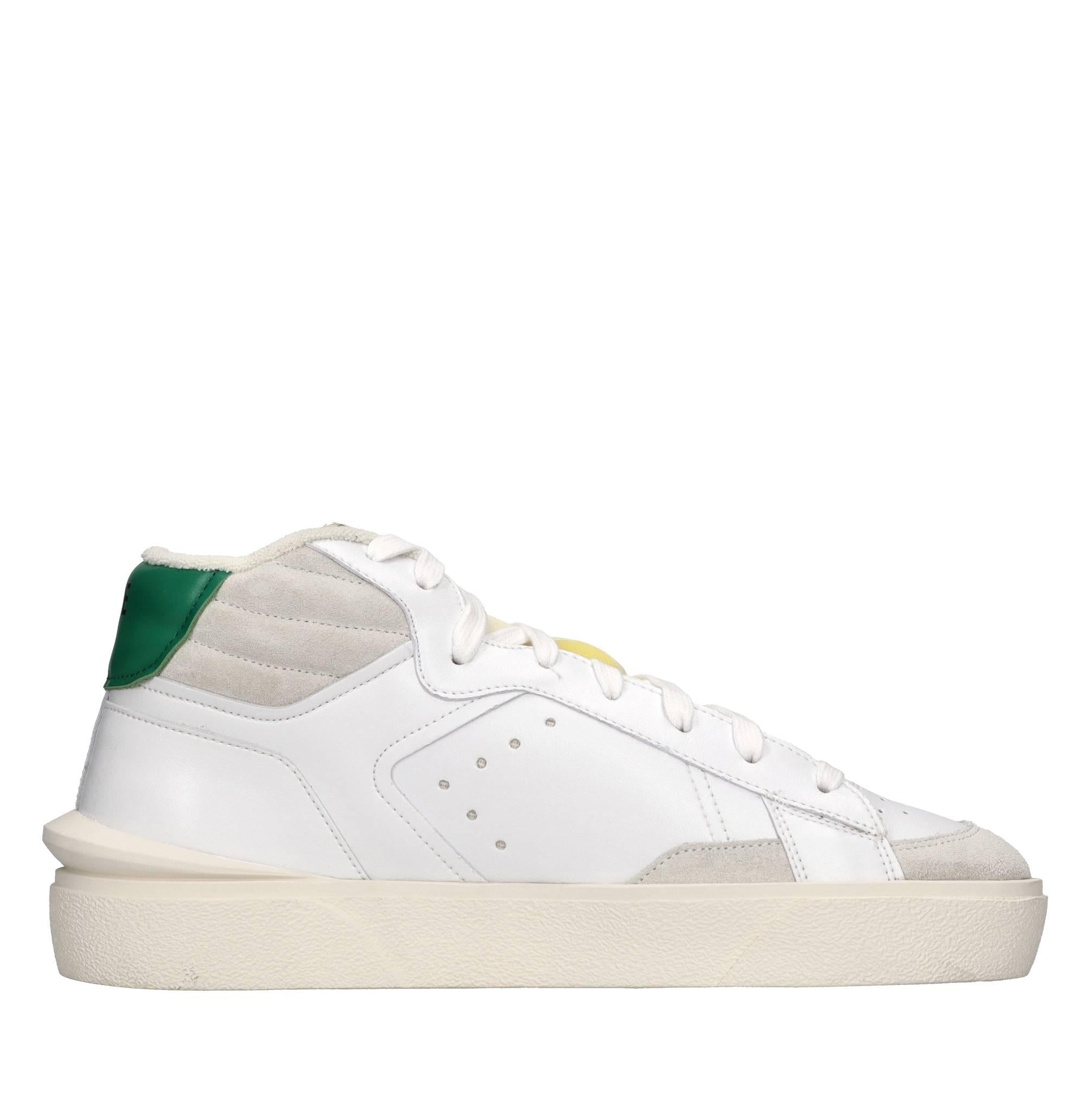 Sneakers in pelle e tessuto 