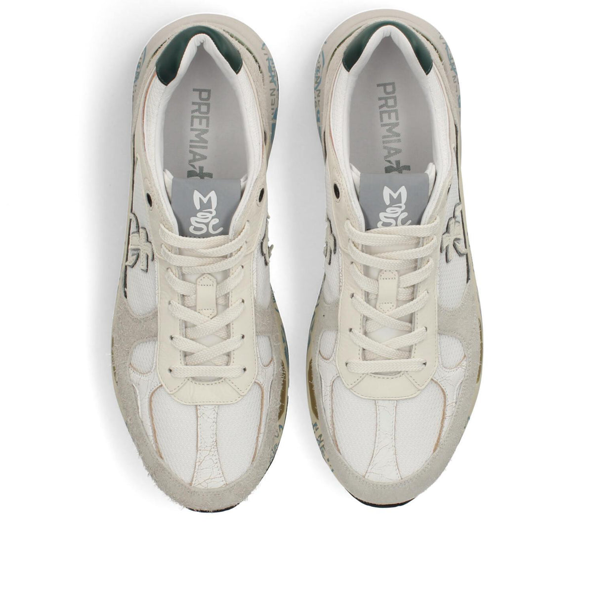 Sneakers in pelle ecopelle e tessuto 
