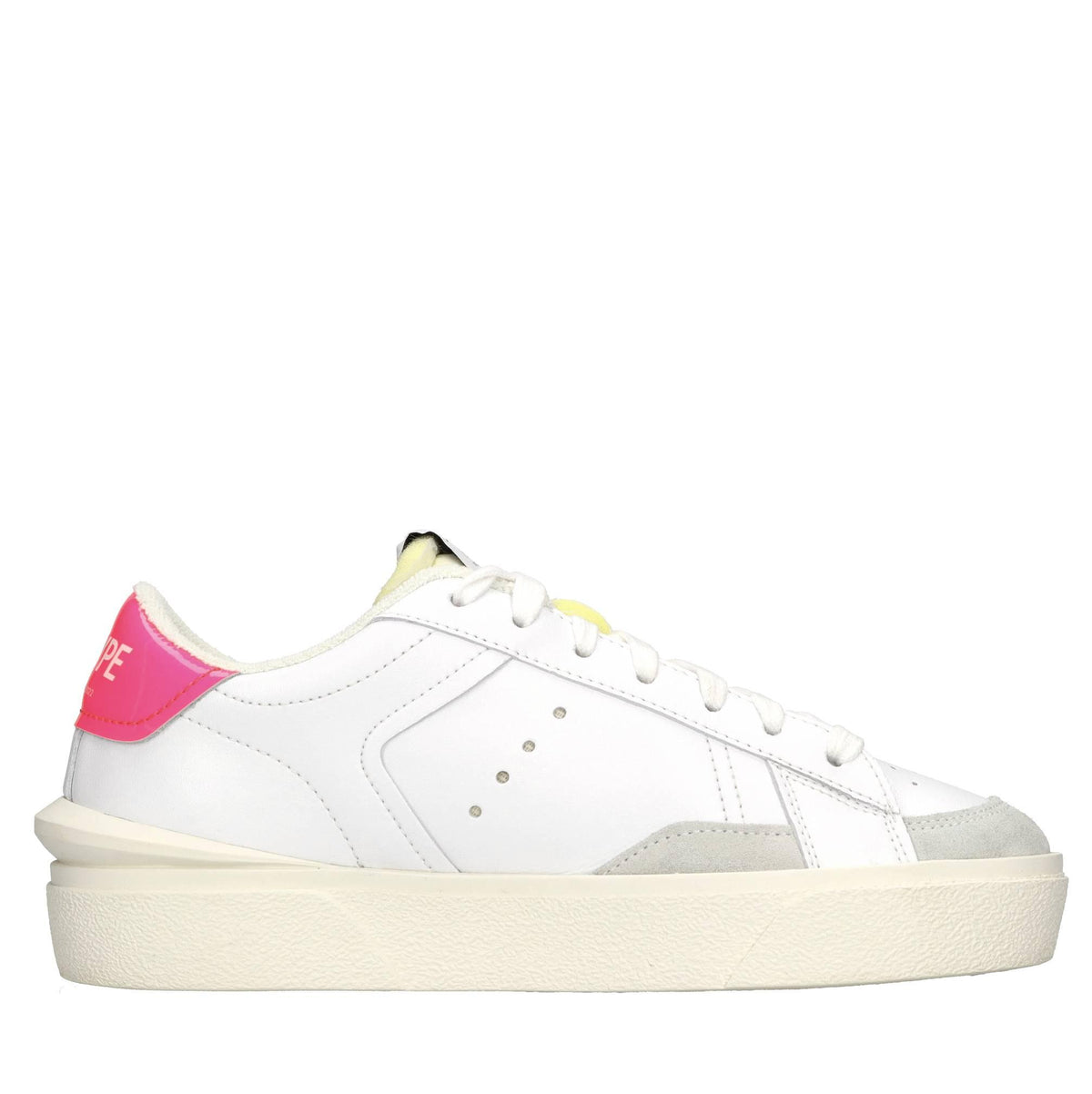 Sneakers in pelle e tessuto 