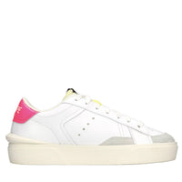 Sneakers in pelle e tessuto 