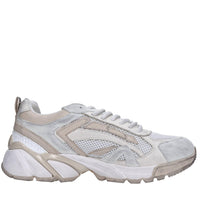 Sneakers in pelle e tessuto 