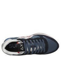 Sneakers in camoscio e tessuto 