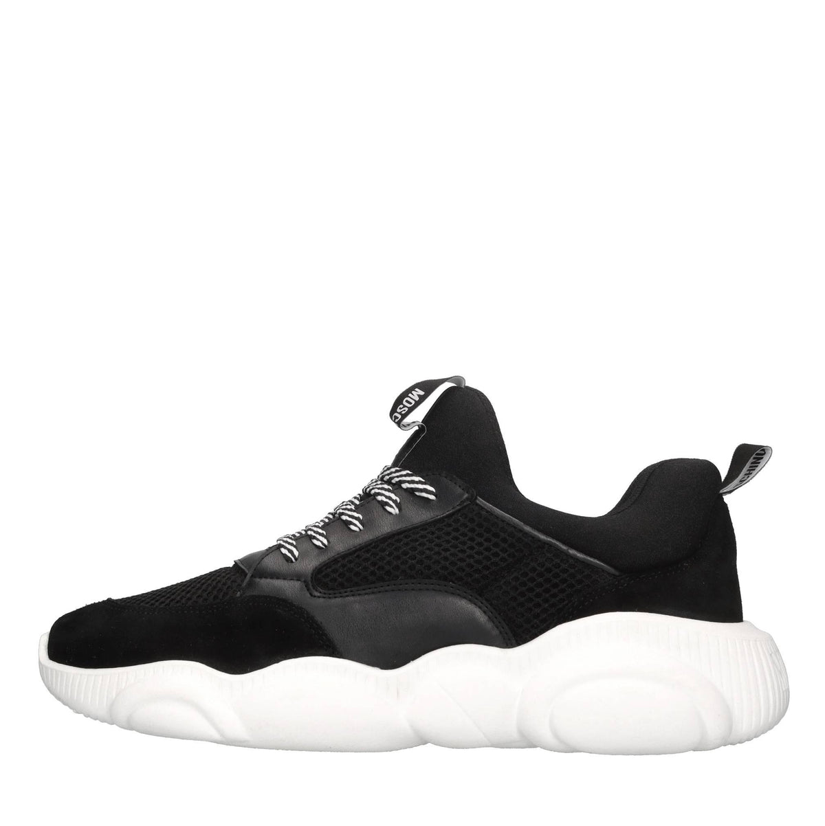 Sneakers in pelle e tessuto 