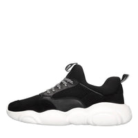 Sneakers in pelle e tessuto 