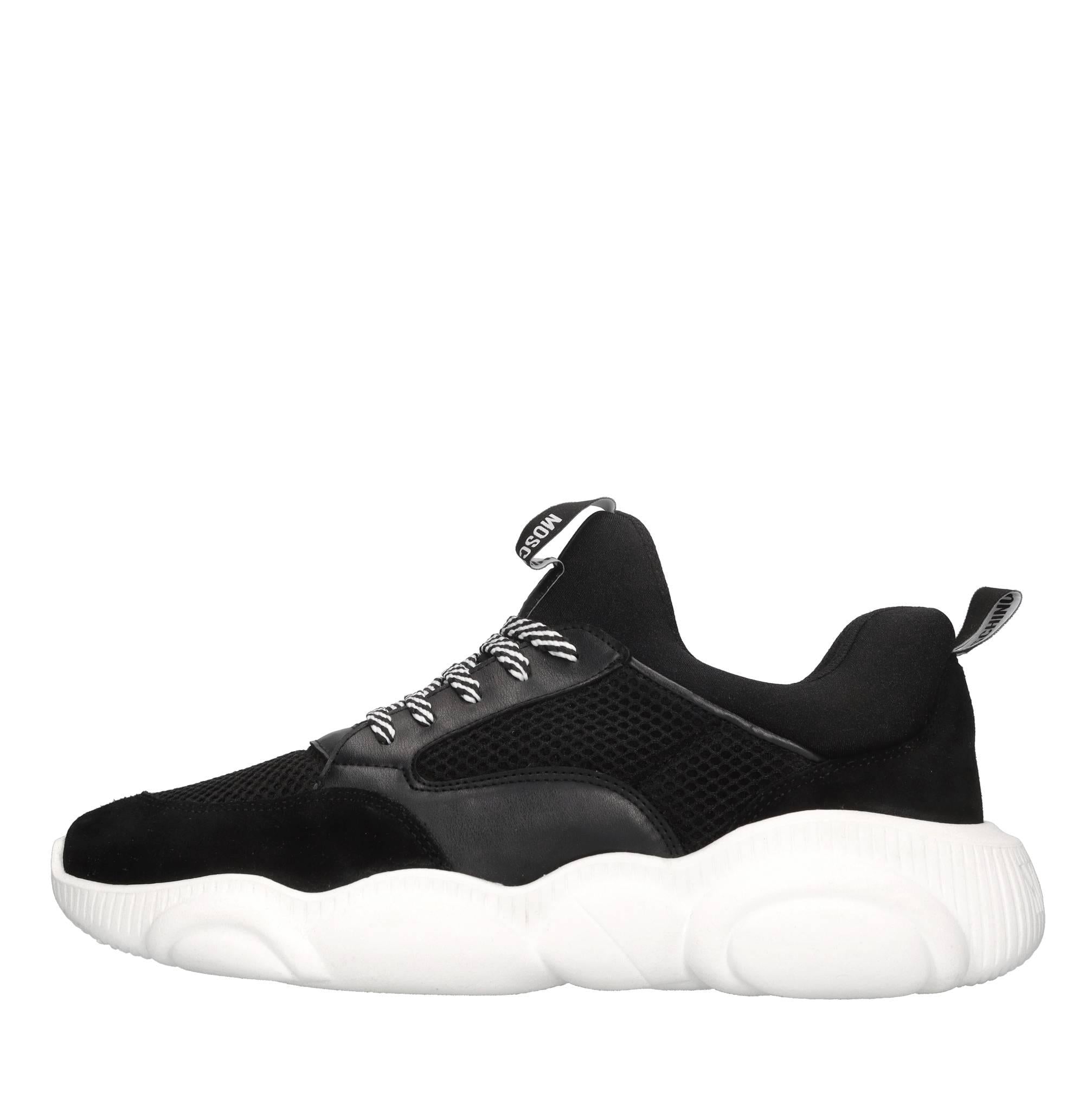 Sneakers in pelle e tessuto 