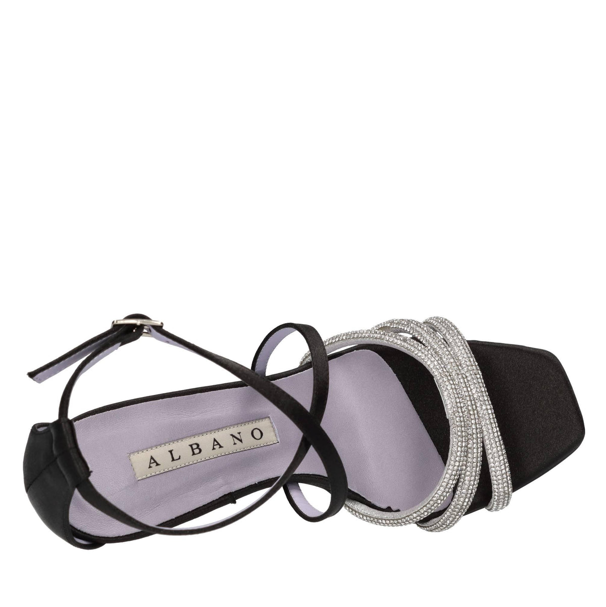 Sandali in raso e strass 