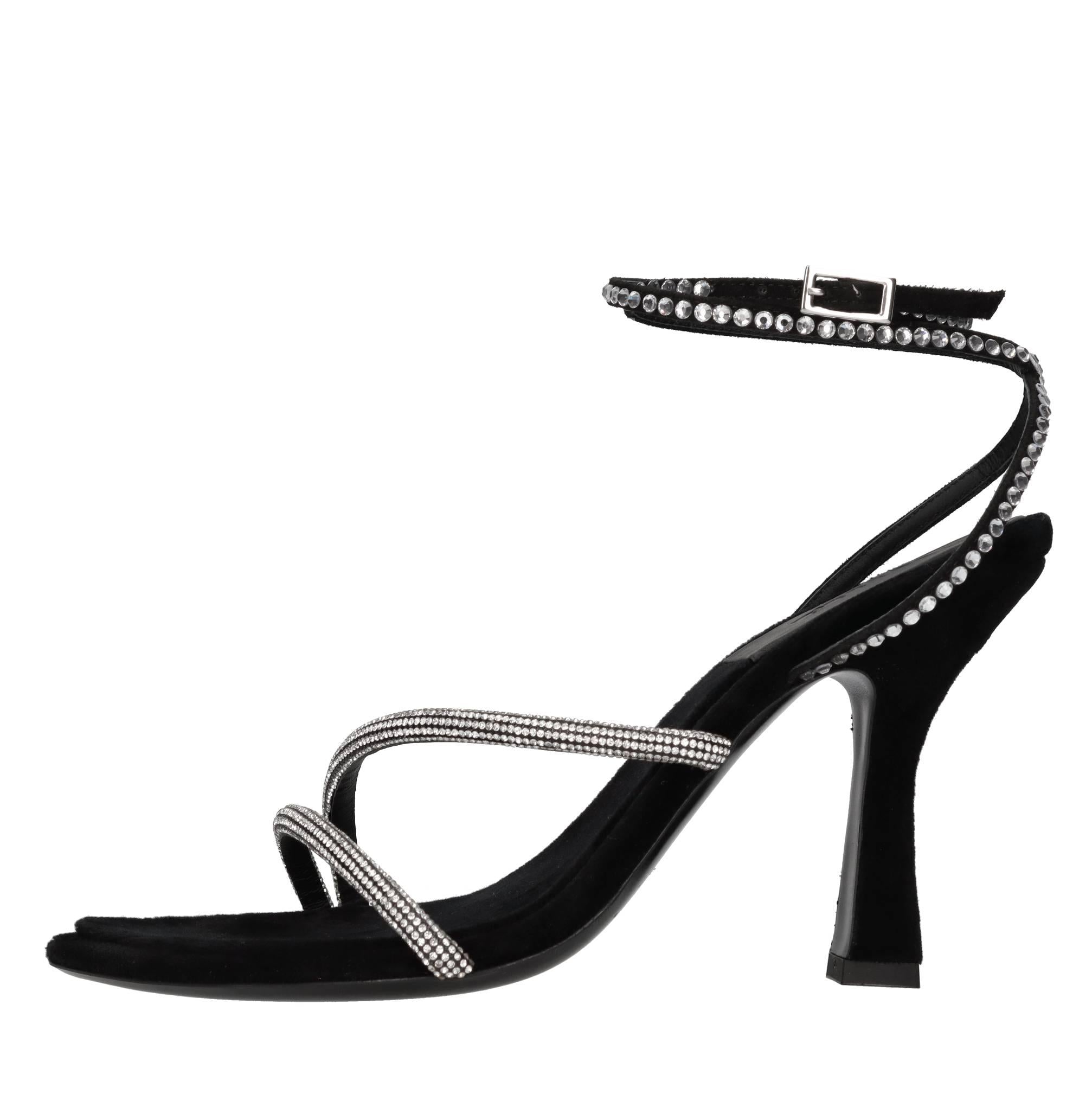 Sandali in velluto e strass 