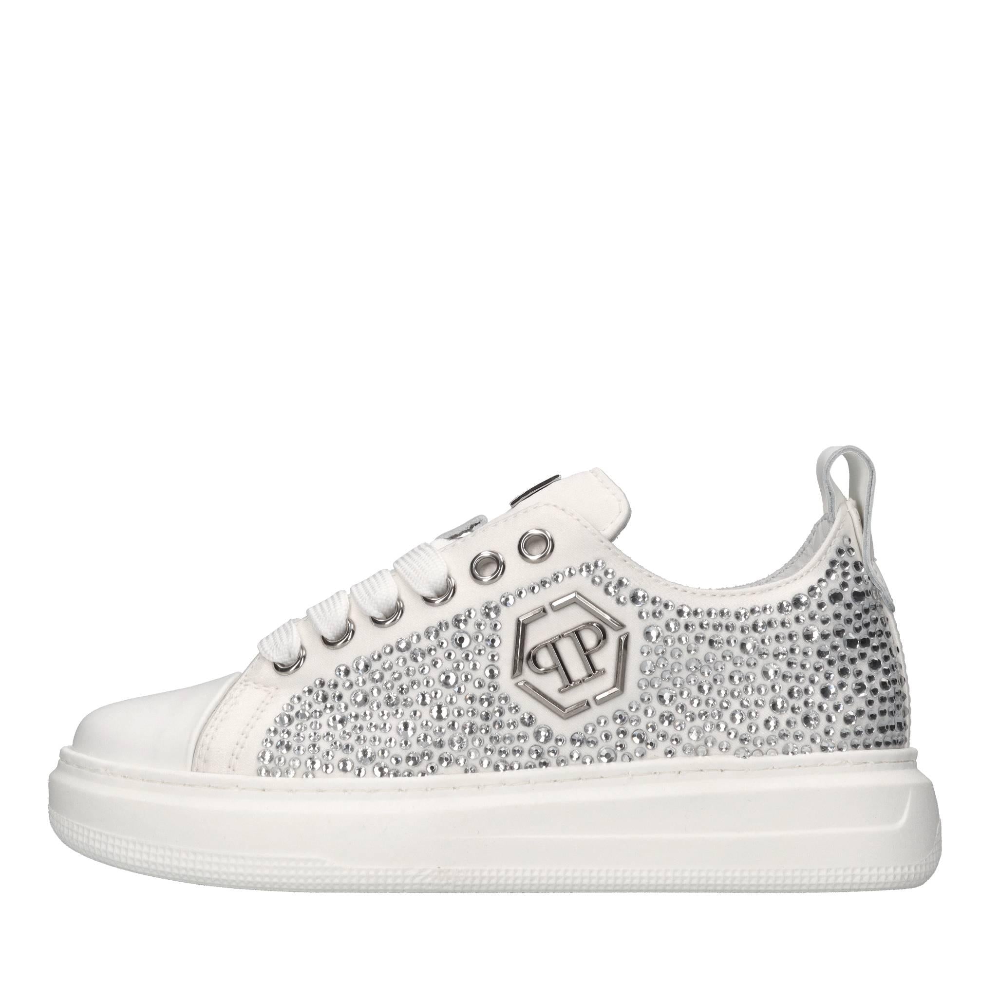 Sneakers in pelle e strass 