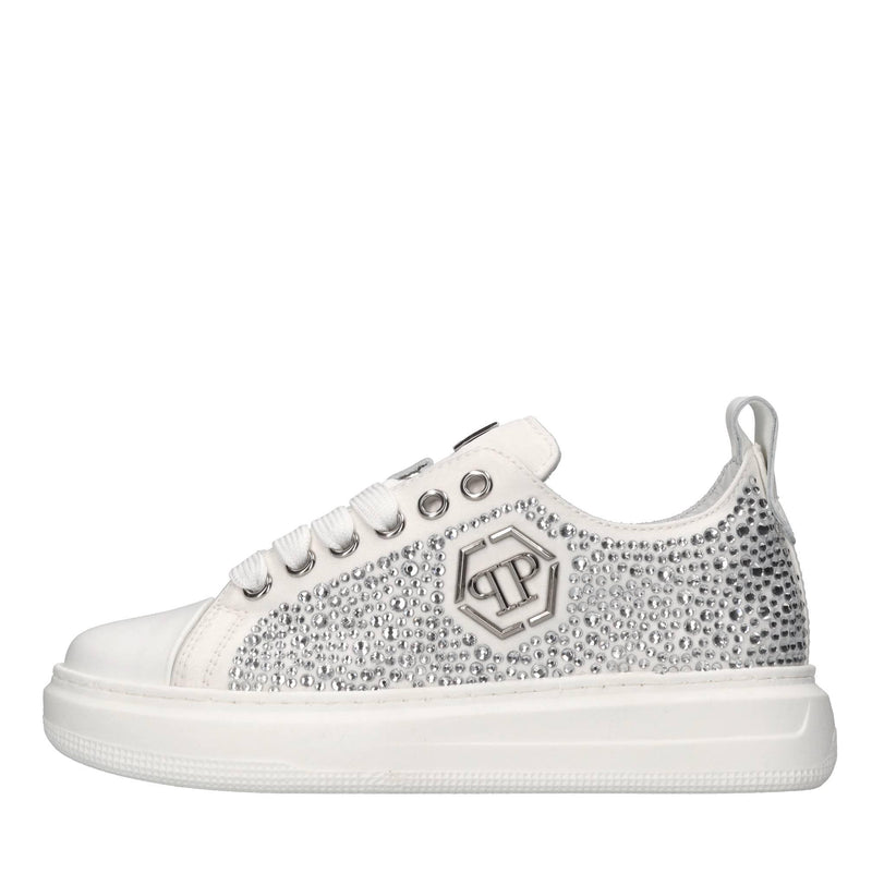 Sneakers in pelle e strass 