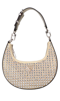 Borsa in ecopelle tessuto e strass 
