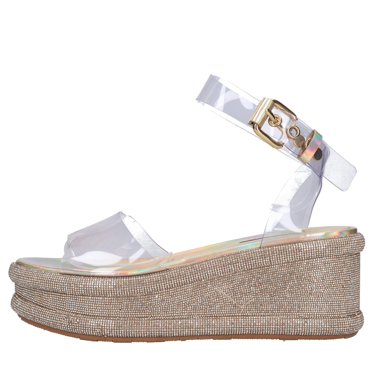 Sandali zeppa in plexi 