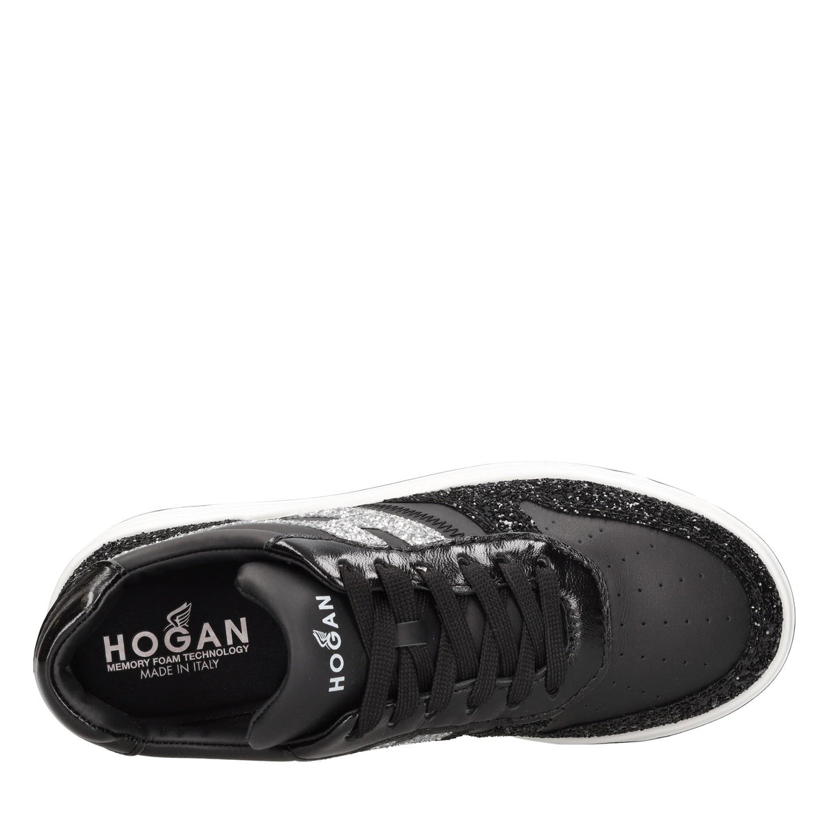 Sneakers in pelle e strass 