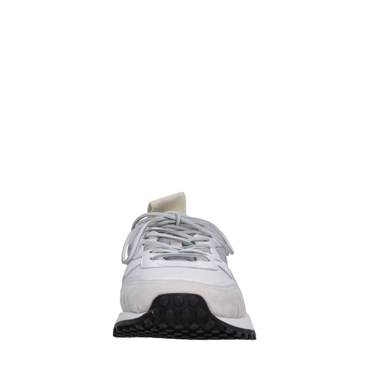 Sneakers in pelle e tessuto 