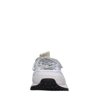 Sneakers in pelle e tessuto 