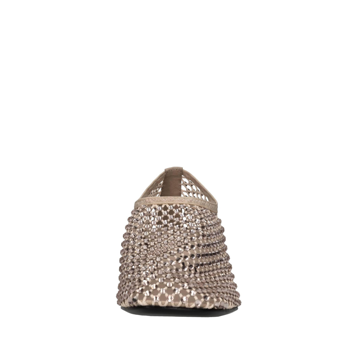 Décolleté Connie in pelle tessuto e strass 