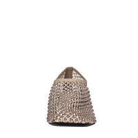 Décolleté Connie in pelle tessuto e strass 