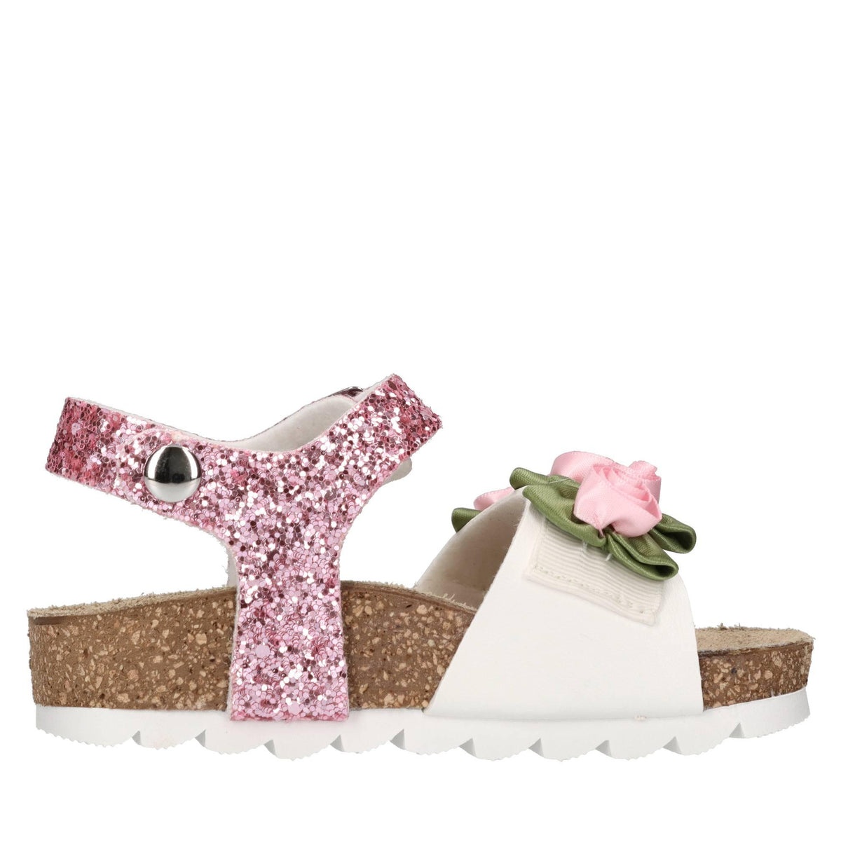 Sandali in ecopelle e glitter 