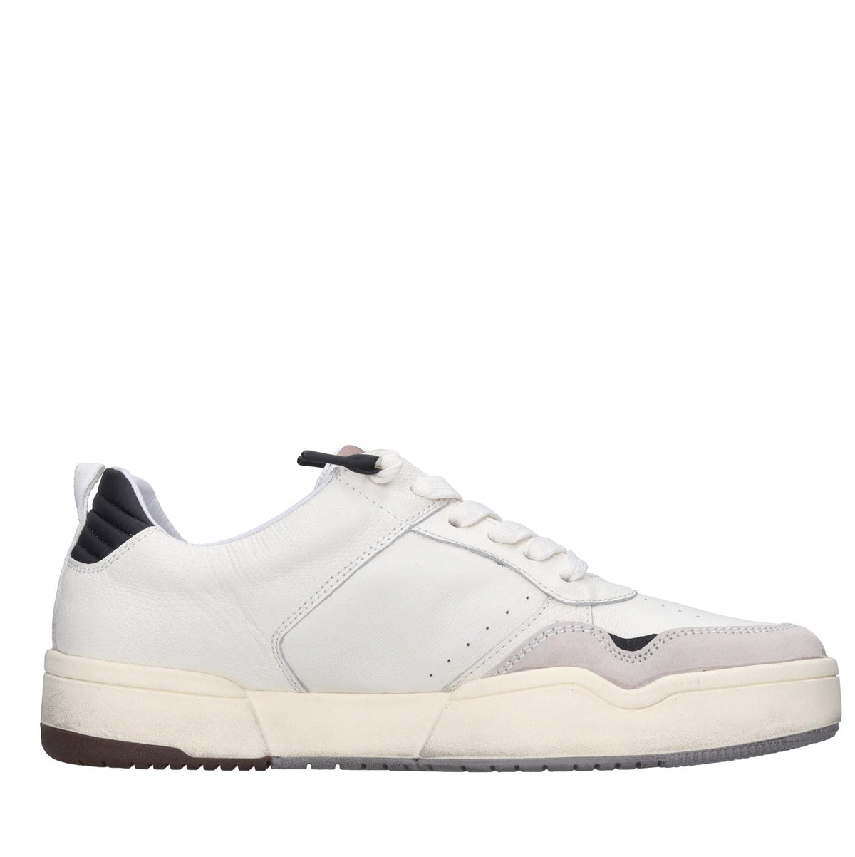 Sneakers in pelle e tessuto 