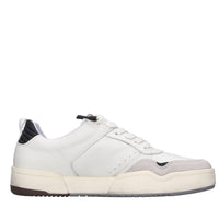 Sneakers in pelle e tessuto 