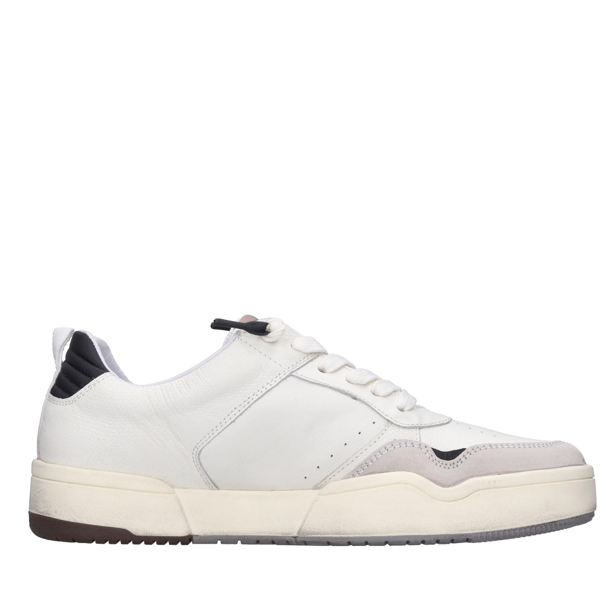 Sneakers in pelle e tessuto 