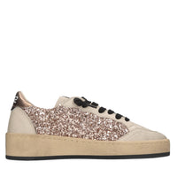 Sneakers in pelle e glitter 