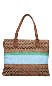 Borsa Glory in rafia ed ecopelle 