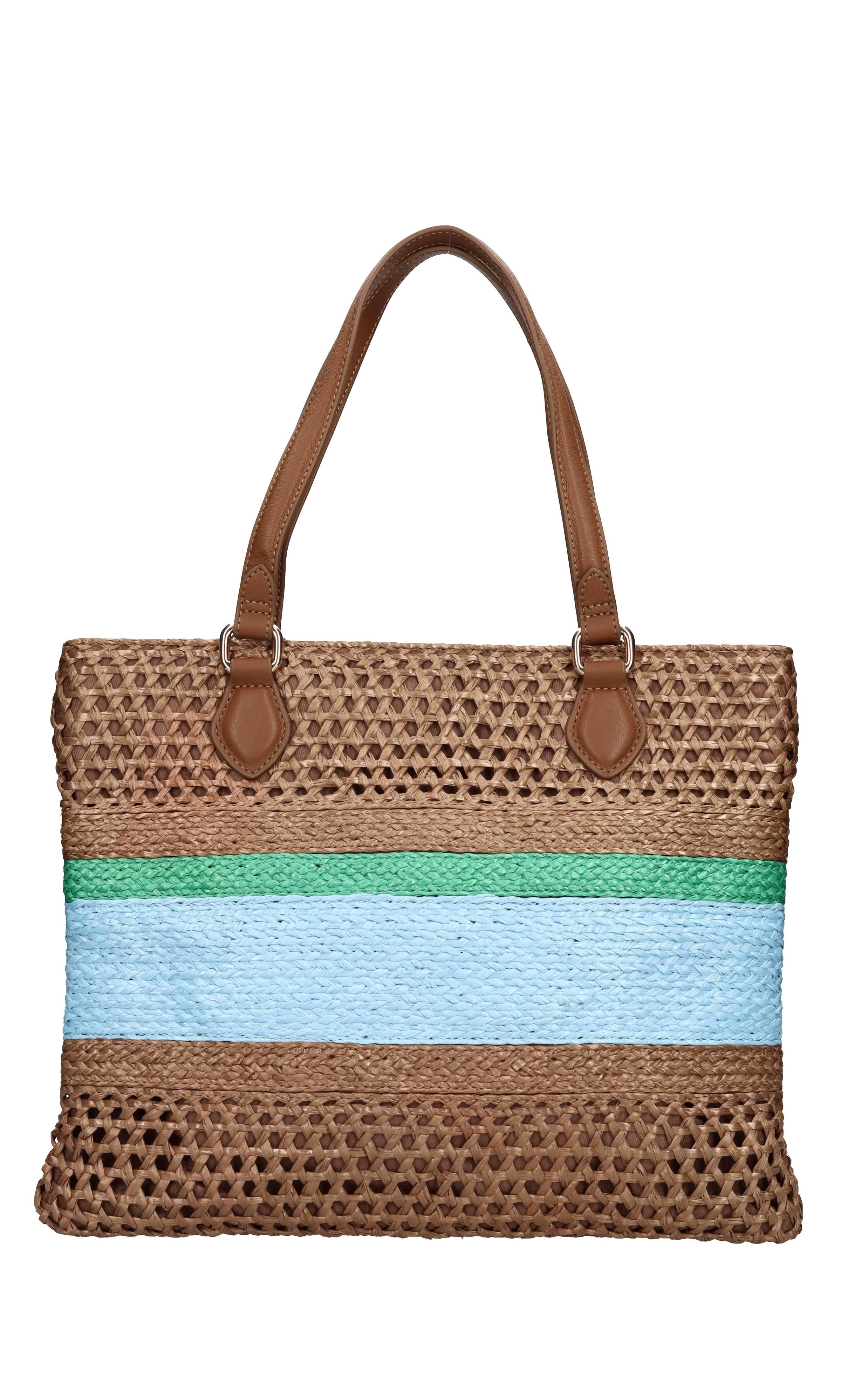Borsa Glory in rafia ed ecopelle 