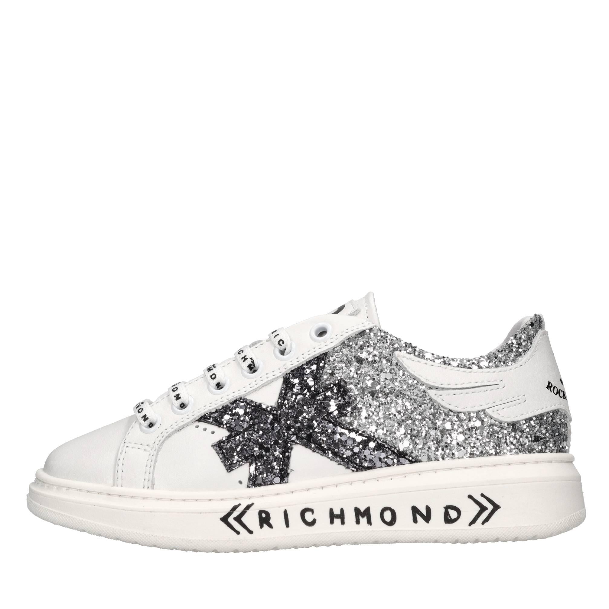 Sneakers in pelle e glitter 