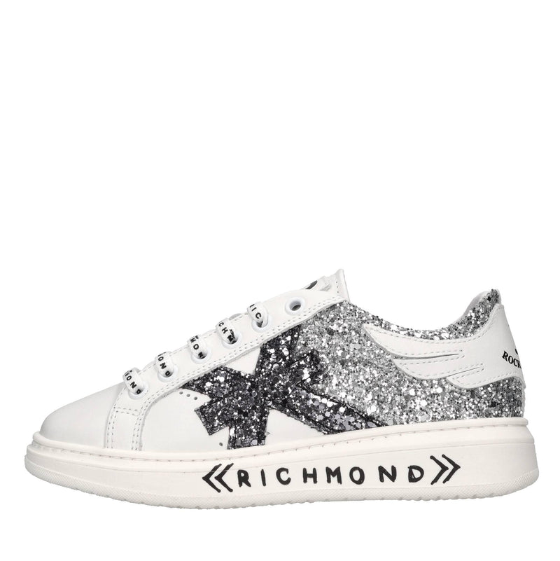 Sneakers in pelle e glitter 
