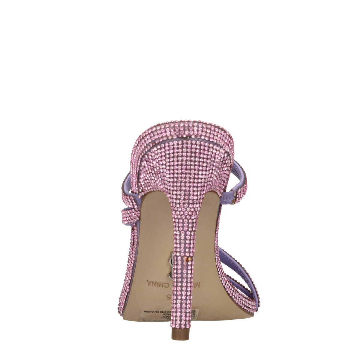Mules in tessuto e glitter 