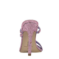 Mules in tessuto e glitter 