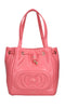 LA CARRIE Giant Logo Leather Bag