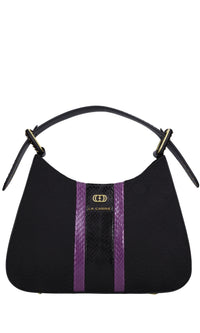 Borsa Monogram Shoulder in pelle e tessuto 