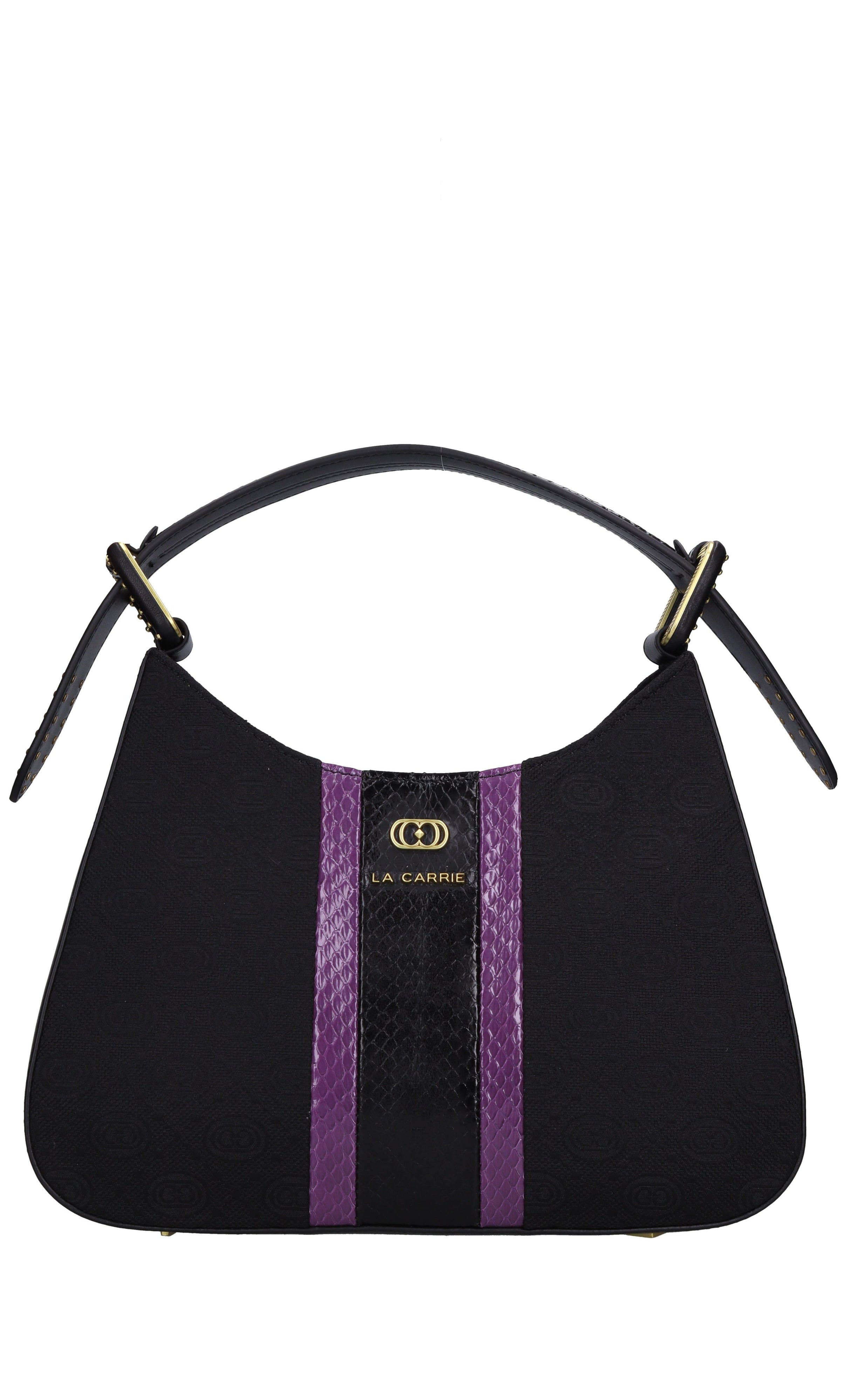 Borsa Monogram Shoulder in pelle e tessuto 
