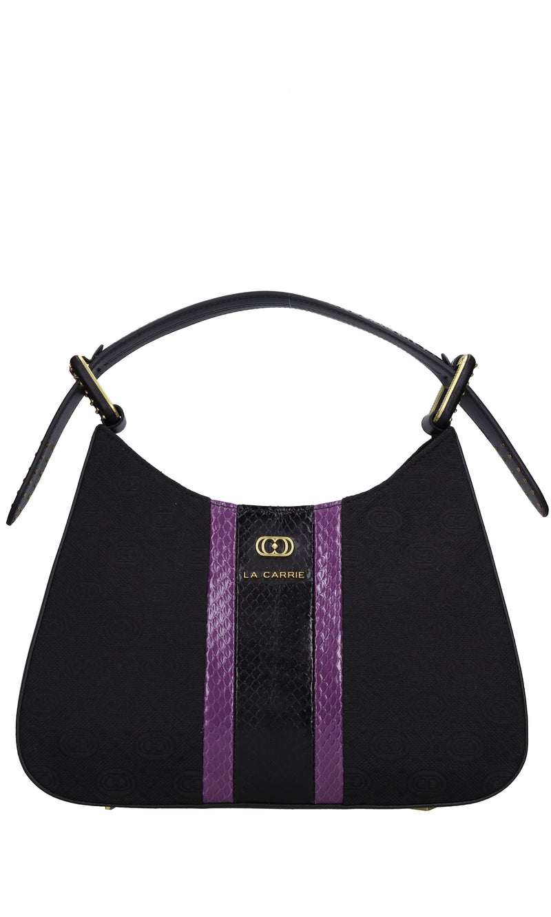 Borsa Monogram Shoulder in pelle e tessuto 
