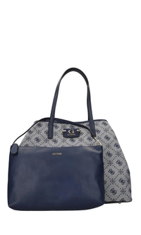 Borsa in ecopelle e tessuto 